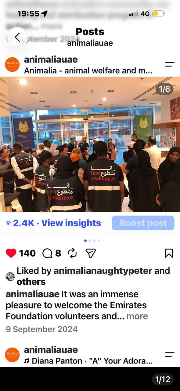 Supplied supporting record for Emirates Foundation volunteers · September 2024