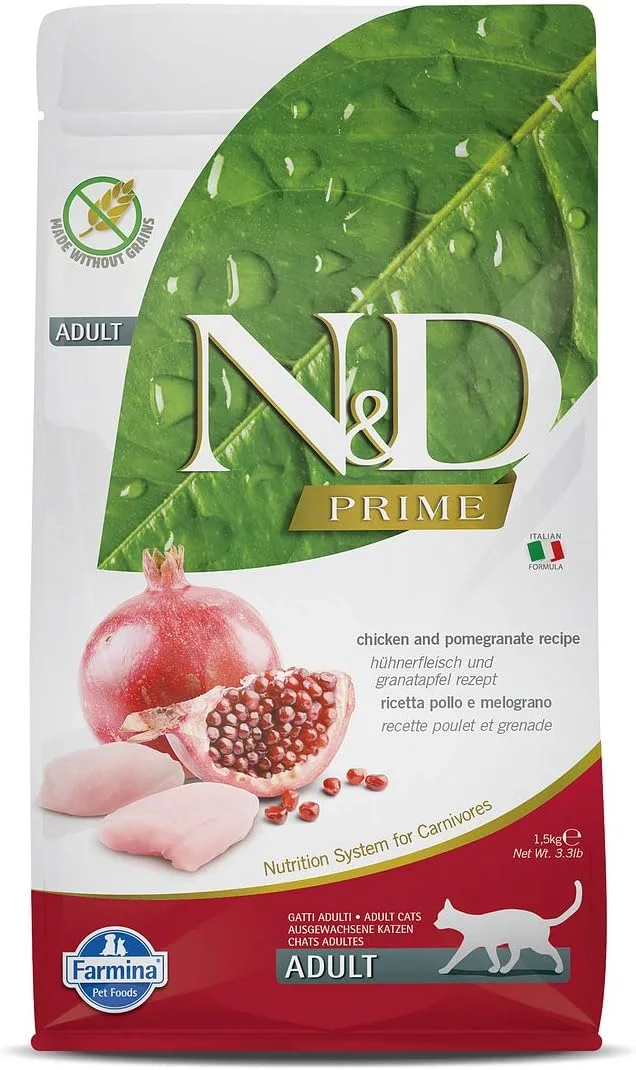 Farmina N&D Chicken and Pomegranate Prime Adult Dry Cat Food - 1.5KG — supplied product photo